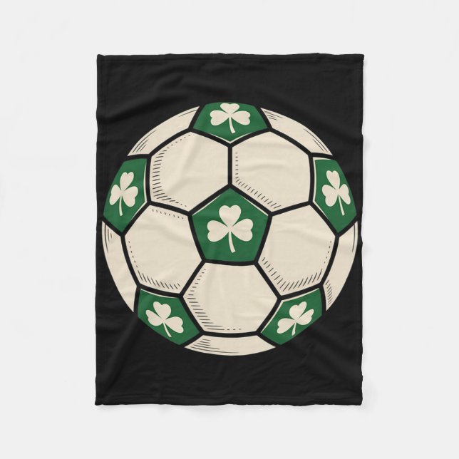 Irländsk Shamrock-fotboll Ll Patrick-design  Fleecefilt (Framsidan)