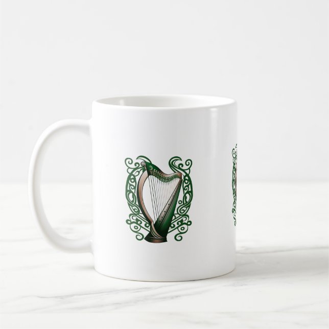    Irländsk Shamrock-harp Kaffemugg (Vänster)