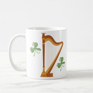Irländsk Shamrock-harpkoppar Kaffemugg