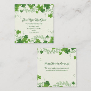 Irländsk shamrock (klöver) fyrkantigt visitkort