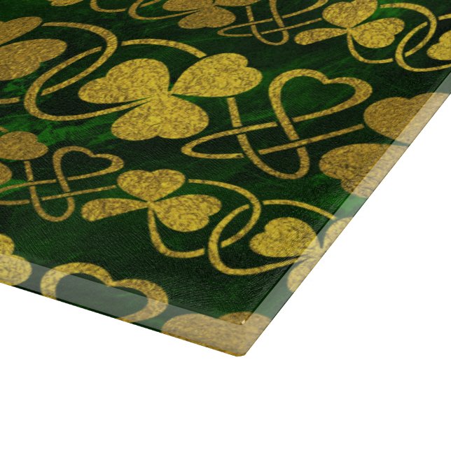 Irländsk Shamrock - klöverguld och grönt mönster (Hörn)