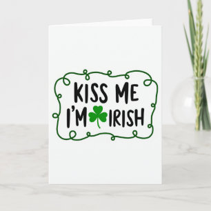 Irländsk Shamrock Kyss mig-kort Kort