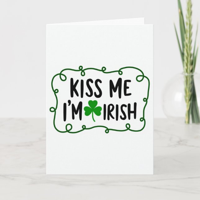 Irländsk Shamrock Kyss mig-kort Kort (Framsida)