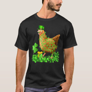 Irländsk Shamrock Leaf Leprechaun Hatt Kyckling St T Shirt