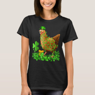 Irländsk Shamrock Leaf Leprechaun Hatt Kyckling St T Shirt