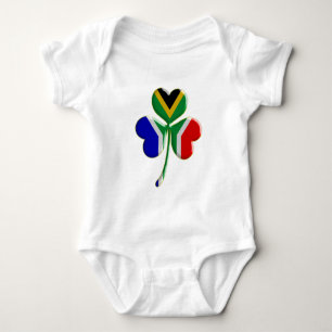 Irländsk Shamrock med söder - afrikansk flagga T-shirt