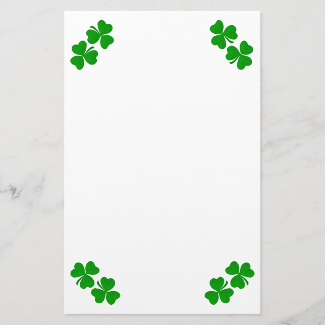 Irländsk Shamrock Pappersvaror Brevpapper (Framsida)