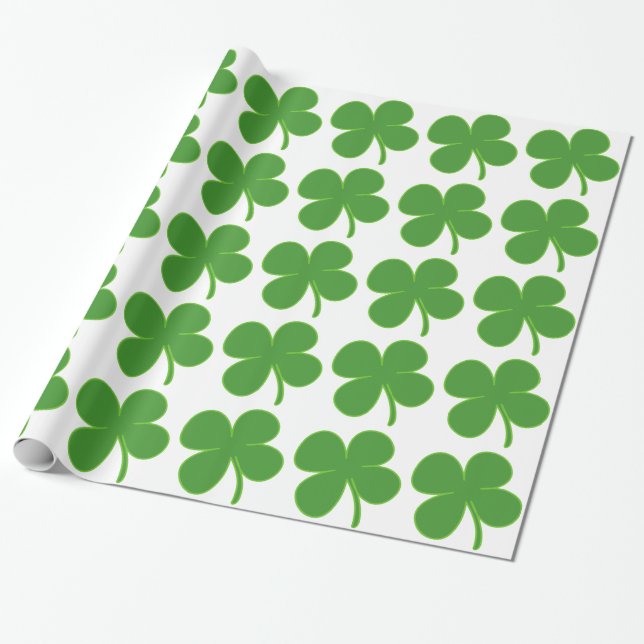 Irländsk Shamrock Presentpapper (Utrullad)