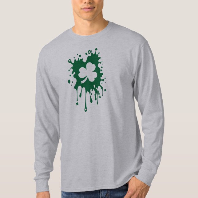 Irländsk Shamrock Splat! Tröja (Framsida)