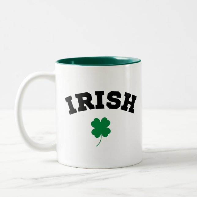 Irländsk Shamrock St Patrick's Två-Tonad Mugg (Vänster)