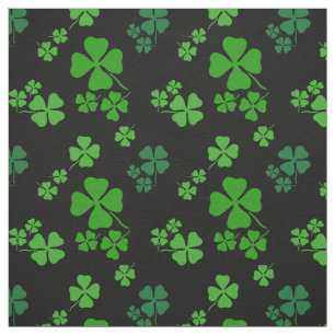 Irländsk shamrock, svart, grönt klövertygtryck tyg