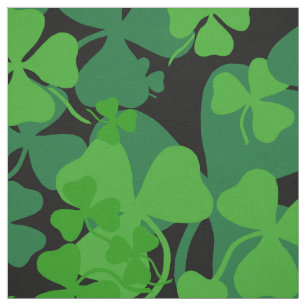 Irländsk shamrock, svart, klövertygtryck 10c tyg