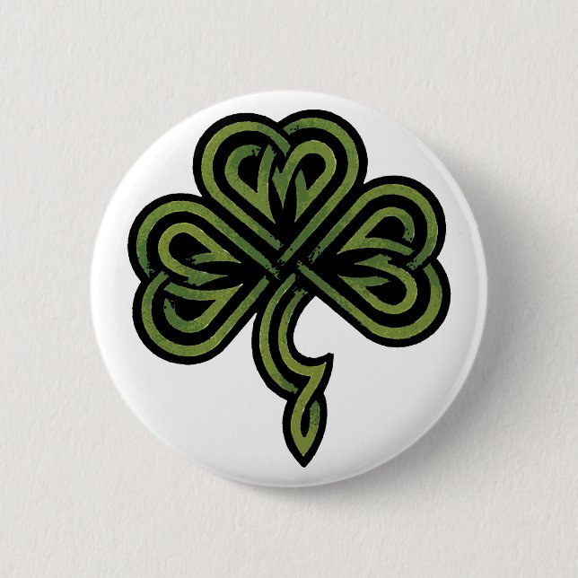 Irländsk Shamrockgåva Knapp (Framsida)