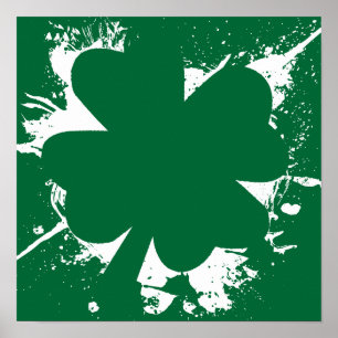 Irländsk ShamrockSplatter Poster