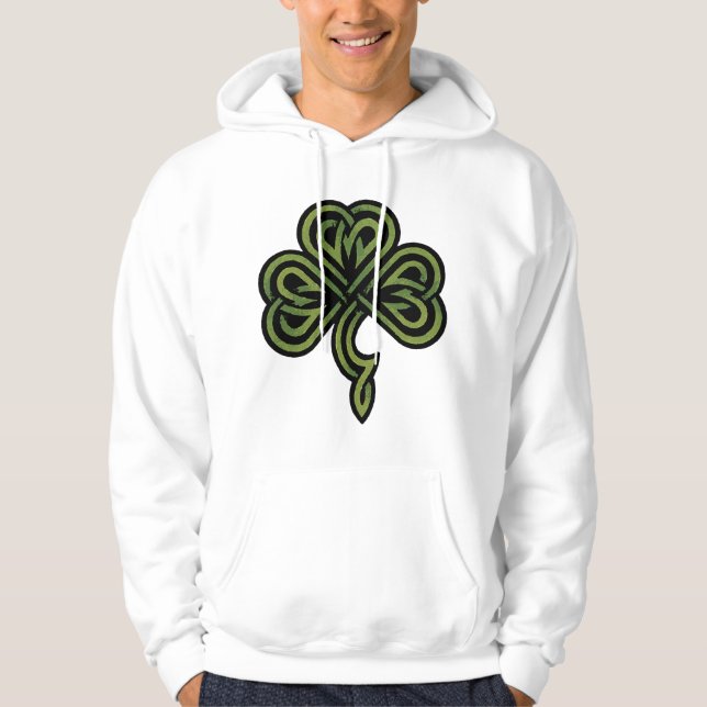 Irländsk ShamrockT-tröja Tröja Med Luva (Framsida)