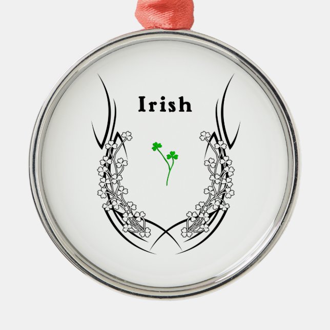 Irländsk Shamrocktatuering Julgransprydnad Metall (Framsidan)
