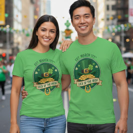 Irländsk Själ Shamrock Sköld St. Patrick's Day T-s T Shirt