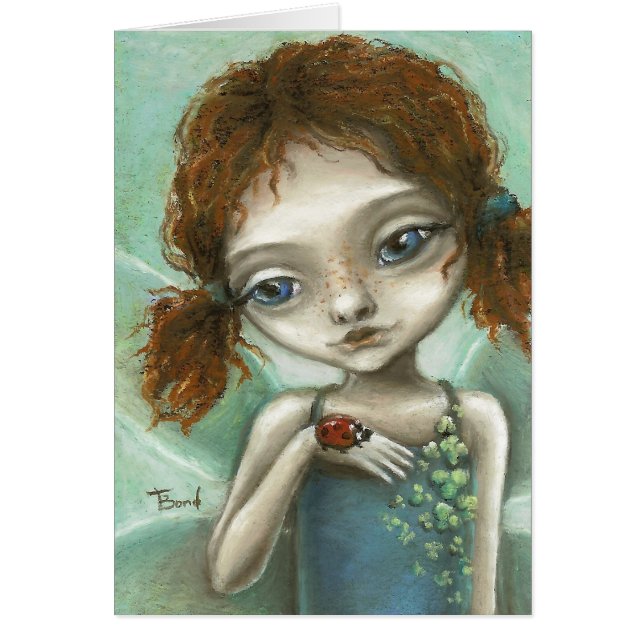 Irländsk skälmskt naturväxen hälsningskort (Framsidan)