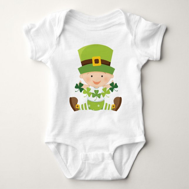 Irländsk st paddys day för babygröntShamrocks T-shirt (Framsida)