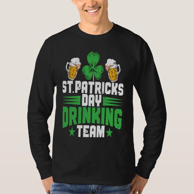 Irländsk St Patrick's Day Drickande Team Shamrock  T Shirt (Framsida)
