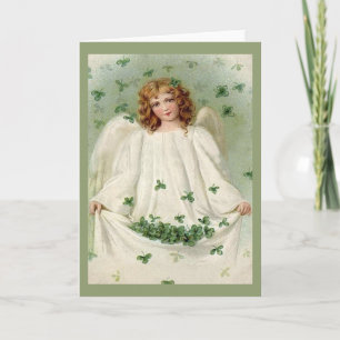 Irländsk st patrick's dayängel för vintage kort