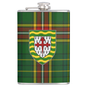 Irländsk ståndsmässig Donegal Tartan & vapensk Fickplunta