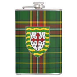 Irländsk ståndsmässig Donegal Tartan & vapensköld Fickplunta