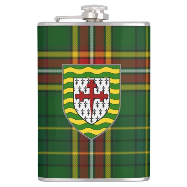 Irländsk ståndsmässig Donegal Tartan & vapensköld Fickplunta (Framsidan)