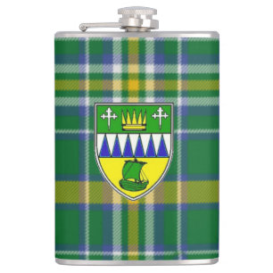 Irländsk ståndsmässig Kerry Tartan & vapensköl Fickplunta