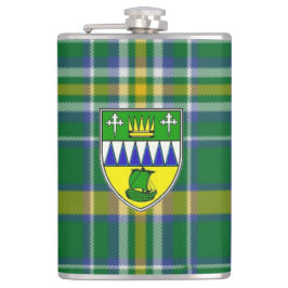 Irländsk ståndsmässig Kerry Tartan & vapensköld Fickplunta