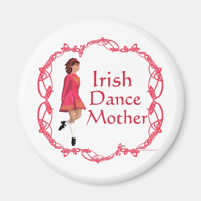 Irländsk Step Dance Mamma - Röd Magnet (Framsidan)