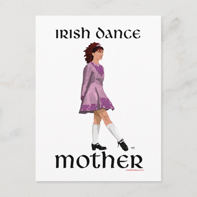 Irländsk Step Dance Mor - Mauve Vykort (Framsida)