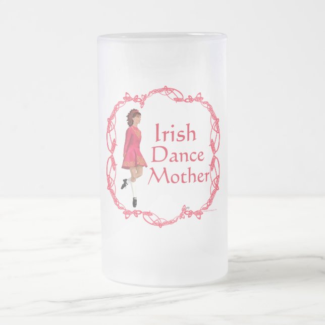 Irländsk Step-dans Mamma - Röd Frostat Ölglas (Center)