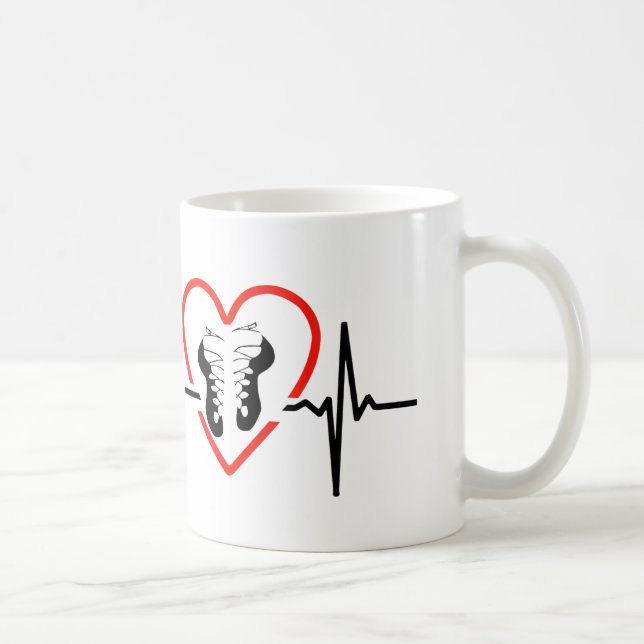 Irländsk stepdancehjärtslagdesign kaffemugg (Höger)