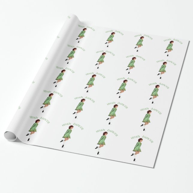 Irländsk Stepdansare - Grön Presentpapper (Utrullad)