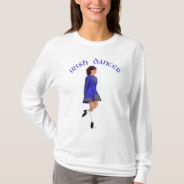 Irländsk Steppdansare - Blå Tee Shirt (Framsida)