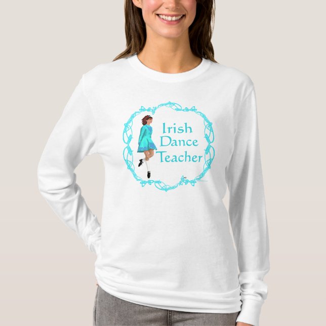 Irlandsk Steppdanslärare - Turkos Tee Shirt (Framsida)