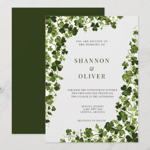 Irländsk stiliskt Shamrock Bladverk Inbjudningar