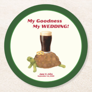 Irländsk Stout Bröllopspresent Papper Coaster Underlägg Papper Rund