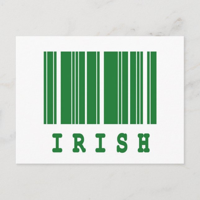irländsk streckkodsdesign vykort (Framsida)