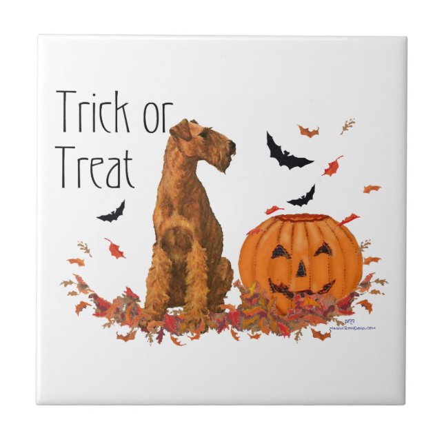 Irländsk terrier Halloween Kakelplatta (Framsidan)