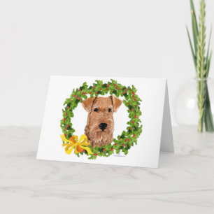 Irländsk terrier julkrans helgkort