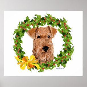 Irländsk terrier julkrans poster