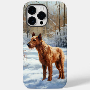 Irländsk Terrier Låt Det Snöa Jul