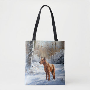 Irländsk Terrier Låt Det Snöa Jul Tygkasse