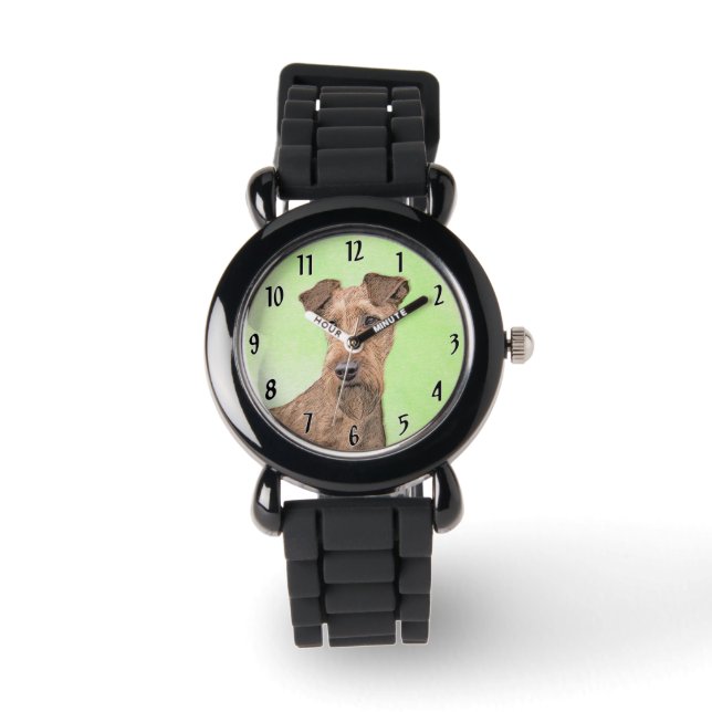 Irländsk Terrier-målning - Söt Original Hundkonst	 Armbandsur (Framsida)