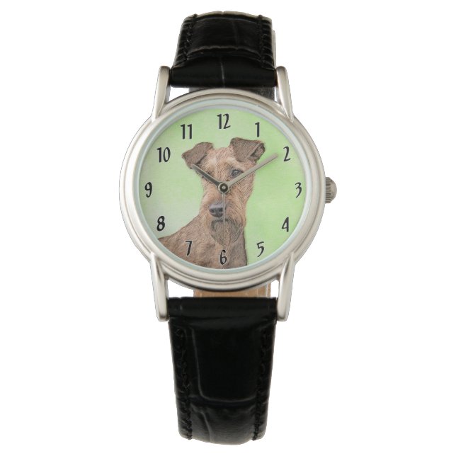 Irländsk Terrier-målning - Söt Originell Hundkonst Armbandsur (Framsida)