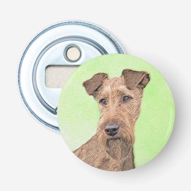 Irländsk Terrier-målning - Söt Originell Hundkonst Flasköppnare (Framsidan)