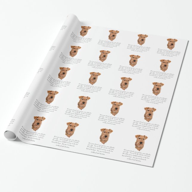 Irländsk Terrier- Minne - Manlig Presentpapper (Utrullad)