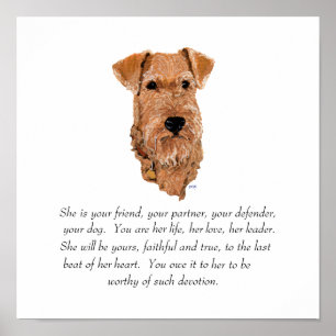Irländsk Terrier- Minnesgåva - Hona Poster